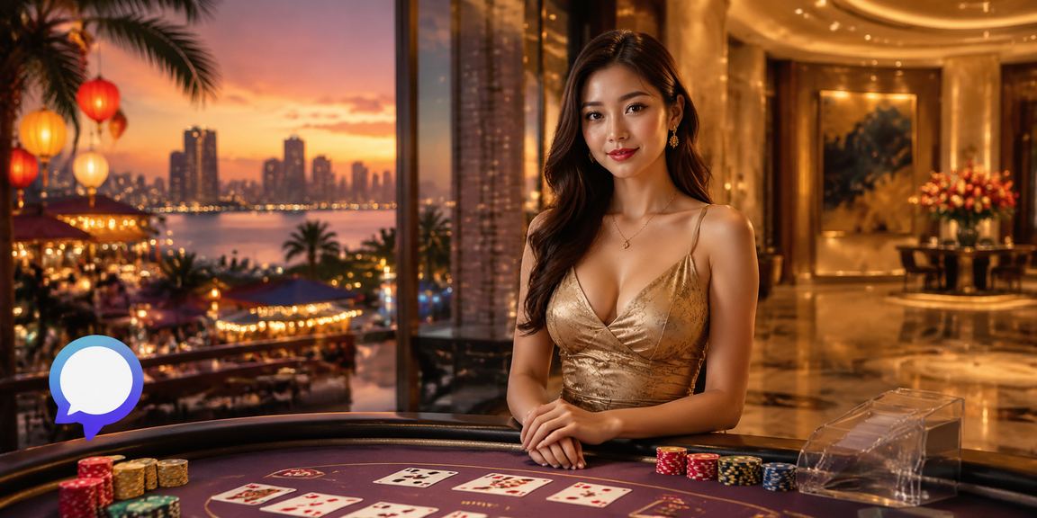 Không gian chợ đêm Đà Nẵng với người dùng chơi Baccarat trực tuyến trong bầu không khí sôi động